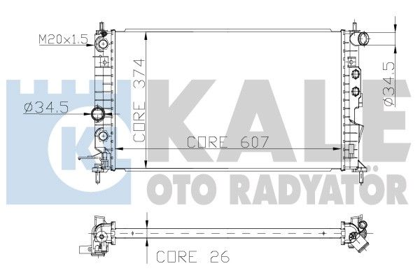 KALE OTO RADYATÖR Radiators, Motora dzesēšanas sistēma 136100